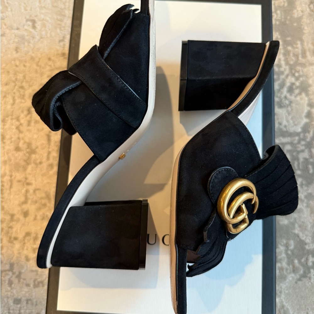 Gucci Kid Scamosciato Slide Sandals size 37.5 - Picture 4 of 10
